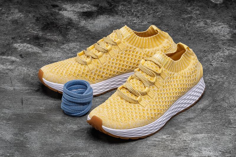 Men's Nobull Honey Knit Running Shoes Yellow | SG M2026Q